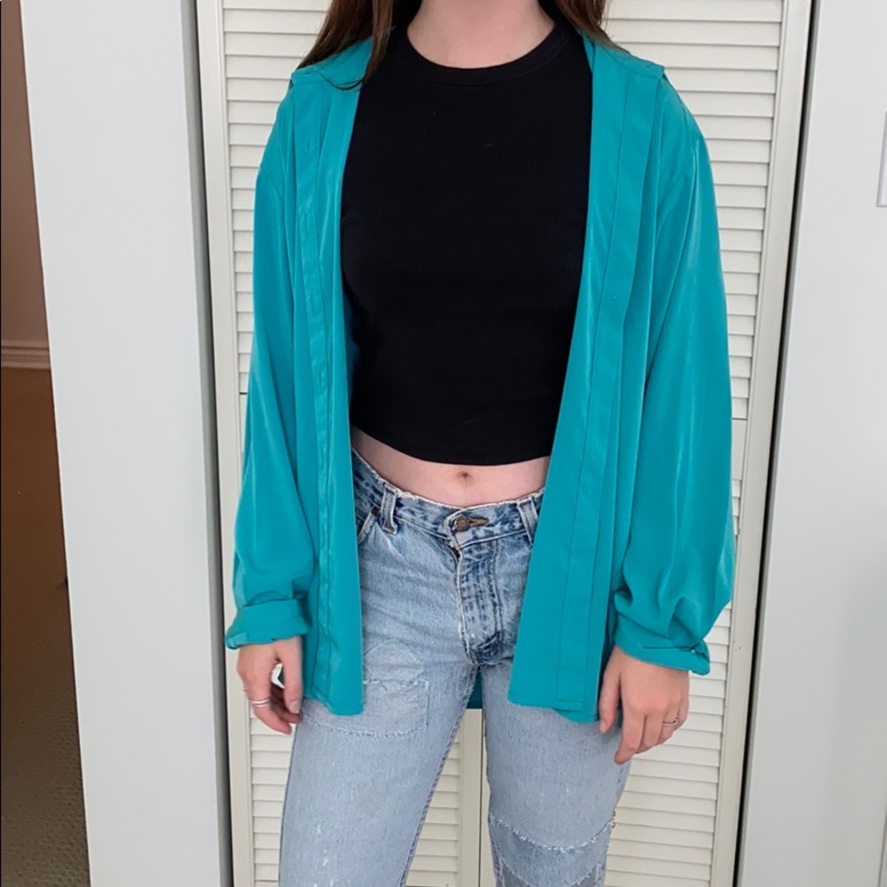 Turquoise Button Up